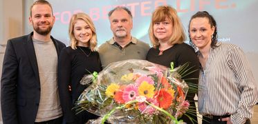 Robert, Larissa, Ralf, Grit und Eilyn Pape beim Zukunftstag